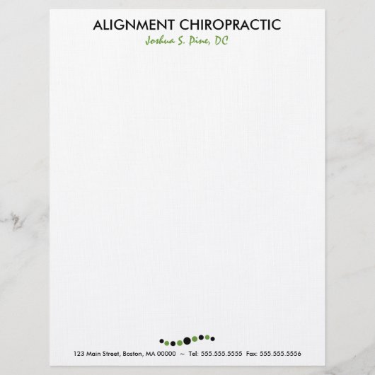 En-tête de lettre moderne de chiropractie de (Devant)