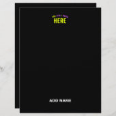 EN-TÊTE DE LETTRE MODERNE ET MODERNE PERSONNALISABLE NOIR VÉRIFIÉ (Devant / Derrière)