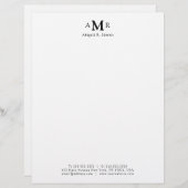 En-tête De Lettre Moderne minimum 3 Monogrammes Bureau de base (Devant / Derrière)