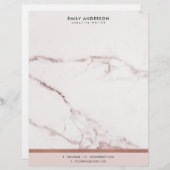 EN-TÊTE DE LETTRE MODERNE MODERNE TEXTURE EN MARBRE D'OR ROSE ROSE R (Devant / Derrière)