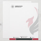 En-tête de lettre moderne rouge et noir (Devant / Derrière)