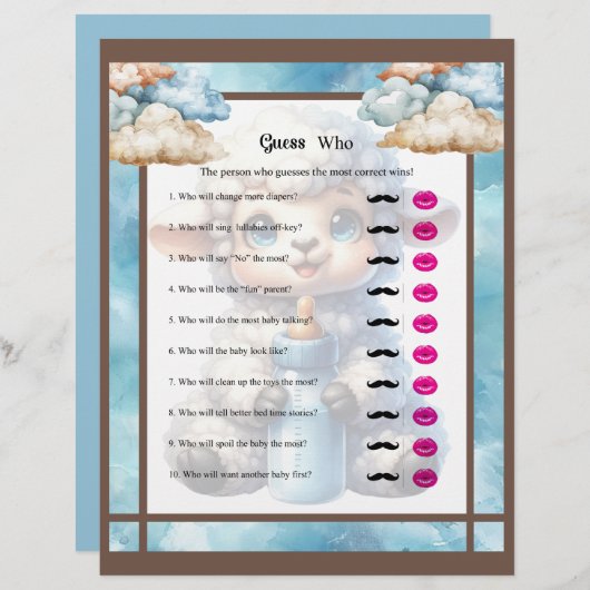 En-tête De Lettre Mon Petit Agneau Devine Qui (Devant / Derrière)