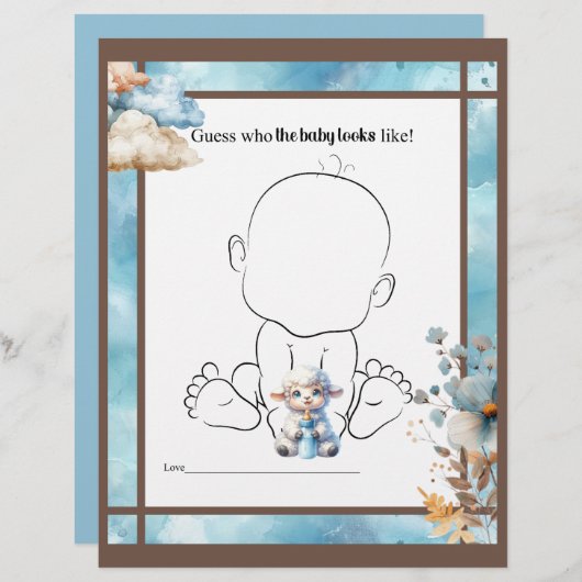 En-tête De Lettre Mon Petit Agneau Qui Bébé Ressemble À (Devant / Derrière)