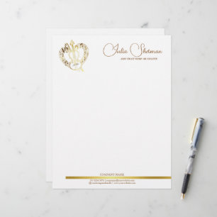 En-tête De Lettre Monogram Gold Violon Script moderne minimaliste