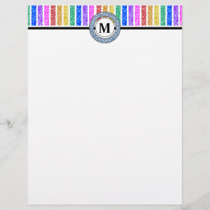 En-tête De Lettre Monogramme à bande de couleur arc-en-ciel simple e