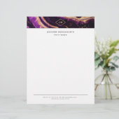 En-tête De Lettre Monogramme Aquarelle Professionnelle Purple Agate (Debout devant)