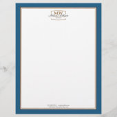 En-tête De Lettre Monogramme blanc bleu simple (Devant)
