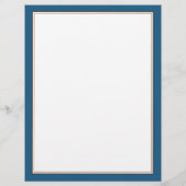 En-tête De Lettre Monogramme blanc bleu simple (Dos)