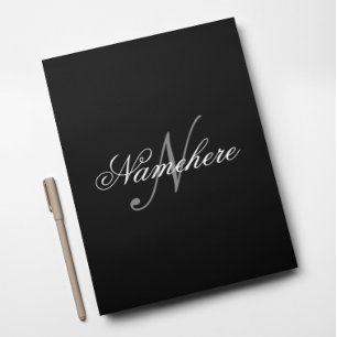 En-tête De Lettre Monogramme de nom noir et blanc personnalisé uniqu