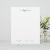 En-tête De Lettre Monogramme de script bleu moderne (Debout devant)