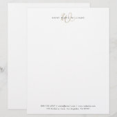 En-tête De Lettre Monogramme de script marron moderne (Devant / Derrière)