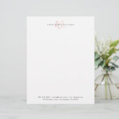 En-tête De Lettre Monogramme de script rose pâle blanc moderne (Debout devant)