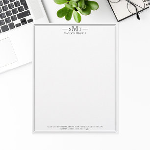 En-tête De Lettre Monogramme Élégant Minimaliste à Trois Lettres
