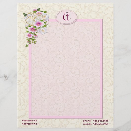 En-tête De Lettre Monogramme floral - Personnaliser (Devant)