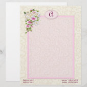 En-tête De Lettre Monogramme floral - Personnaliser (Devant / Derrière)