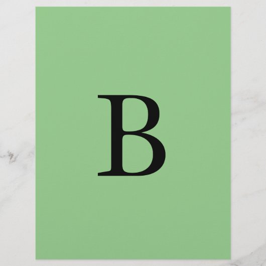 En-tête De Lettre Monogramme Initiales Sage Vert couleur Nom personn (Devant)
