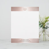 En-tête De Lettre Monogramme Logo Rose moderne Gold Bordure (Debout devant)