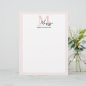 En-tête De Lettre Monogramme minimal initial et nom Pastel rose (Debout devant)