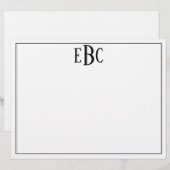 En-tête De Lettre Monogramme moderne noir et blanc classique avec at (Devant / Derrière)