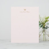 En-tête De Lettre Monogramme Moderne Rose Doré Script (Debout devant)