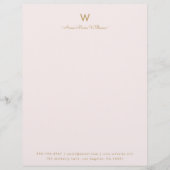En-tête De Lettre Monogramme Moderne Rose Gold Script (Devant)