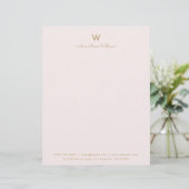 En-tête De Lettre Monogramme Moderne Rose Gold Script (Debout devant)