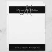 En-tête de lettre Monogramme noir et blanc pour le (Devant / Derrière)