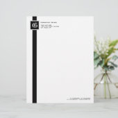 En-tête De Lettre Monogramme noir et blanc professionnel de rayure (Debout devant)