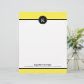 En-tête de lettre Monogramme noir et jaune (Debout devant)