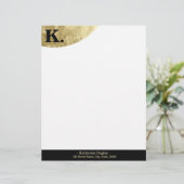 En-tête De Lettre Monogramme noir initial sur Gold Foil Luxe (Debout devant)