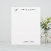 En-tête De Lettre Monogramme noir personnalisé Modèle simple (Debout devant)