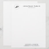 En-tête De Lettre Monogramme noir personnalisé Modèle simple (Devant / Derrière)