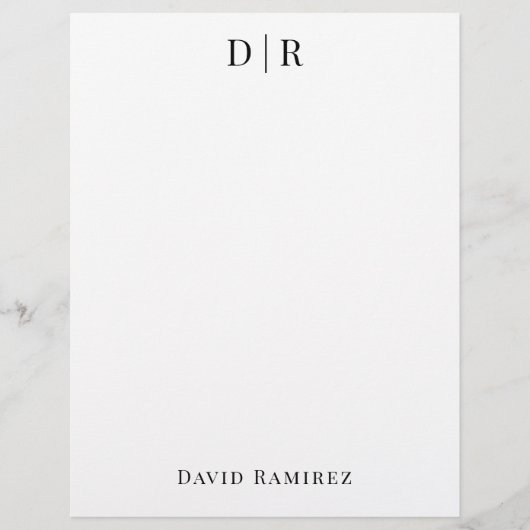 En-tête De Lettre Monogramme personnalisé Ajouter votre propre nom M (Devant)