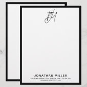 En-tête De Lettre Monogramme personnalisé avec coordonnées (Devant / Derrière)