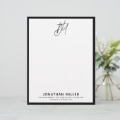 En-tête De Lettre Monogramme personnalisé avec coordonnées (Debout devant)