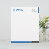 En-tête De Lettre Monogramme professionnel gris bleu (Debout devant)