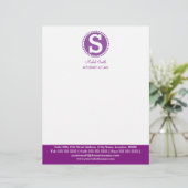 En-tête De Lettre Monogramme professionnel violet (Debout devant)