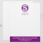 En-tête De Lettre Monogramme professionnel violet (Devant / Derrière)