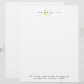 En-tête De Lettre Monogramme Script Chartreuse Moderne (Devant / Derrière)