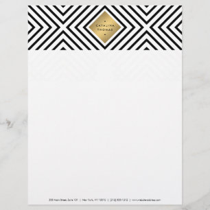 En-tête De Lettre Mood géométrique Gras Motif noir et blanc