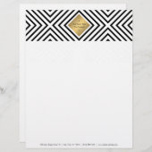 En-tête De Lettre Mood géométrique Gras Motif noir et blanc (Devant / Derrière)