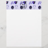 En-tête De Lettre Motif d'affaires de musique bleue (Devant)