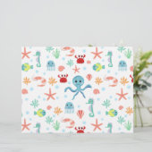 En-tête De Lettre Motif du monde marin (Debout devant)