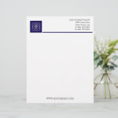 En-tête De Lettre Navy White Basic Business Office letterhead (Debout devant)