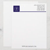 En-tête De Lettre Navy White Basic Business Office letterhead (Devant / Derrière)