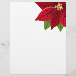 En-tête De Lettre Noël Poinsettia
