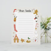 En-tête De Lettre Noël veut Cher Père Noël (Debout devant)