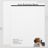 En-tête de lettre noir de chien de beagle de brun (Devant / Derrière)