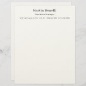 En-tête De Lettre Noir et blanc tendance minimal simple (Devant / Derrière)