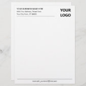 En-tête De Lettre Nom Adresse e-mail Modèle en-tête commercial (Devant / Derrière)